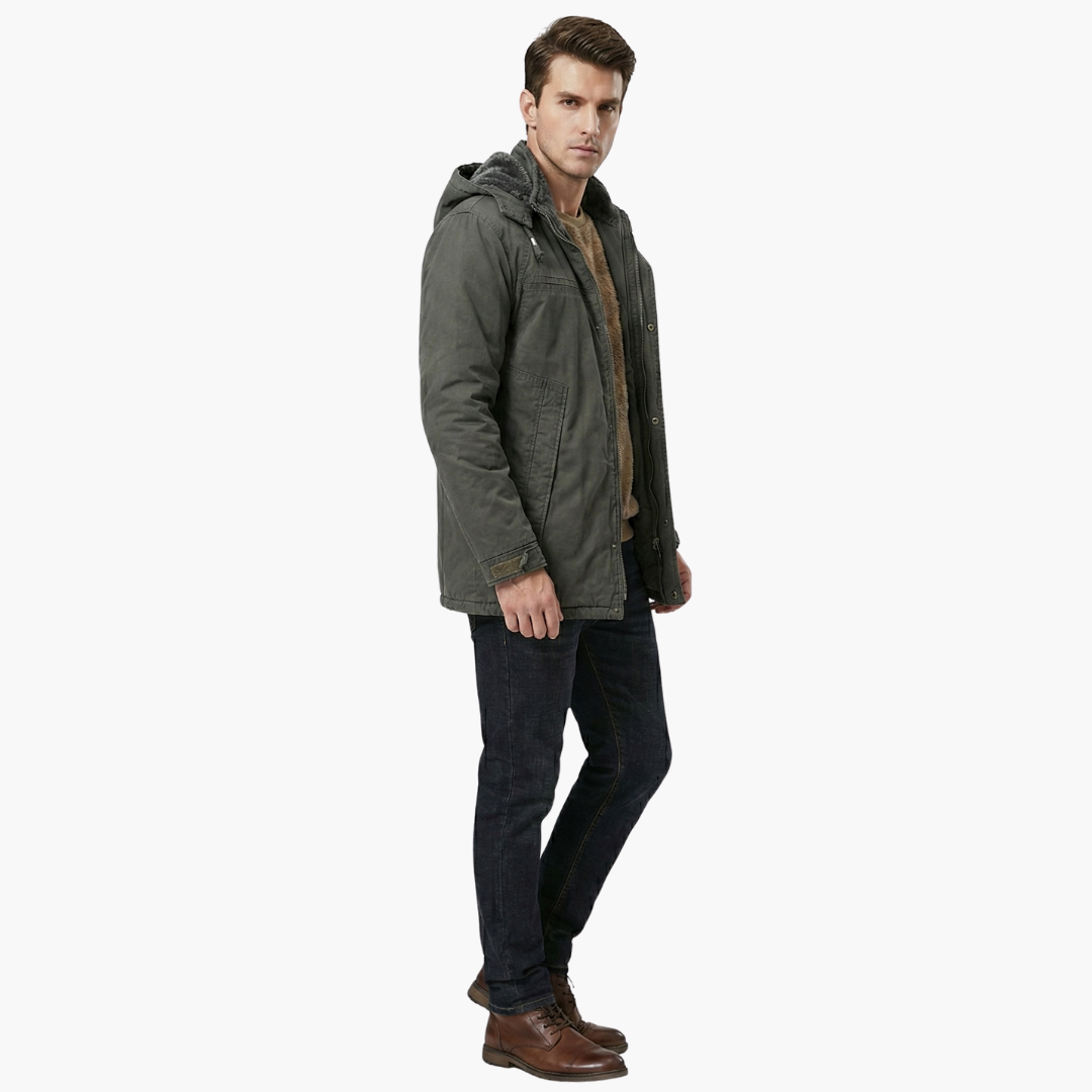 Veste homme avec capuche et fermeture zippée
