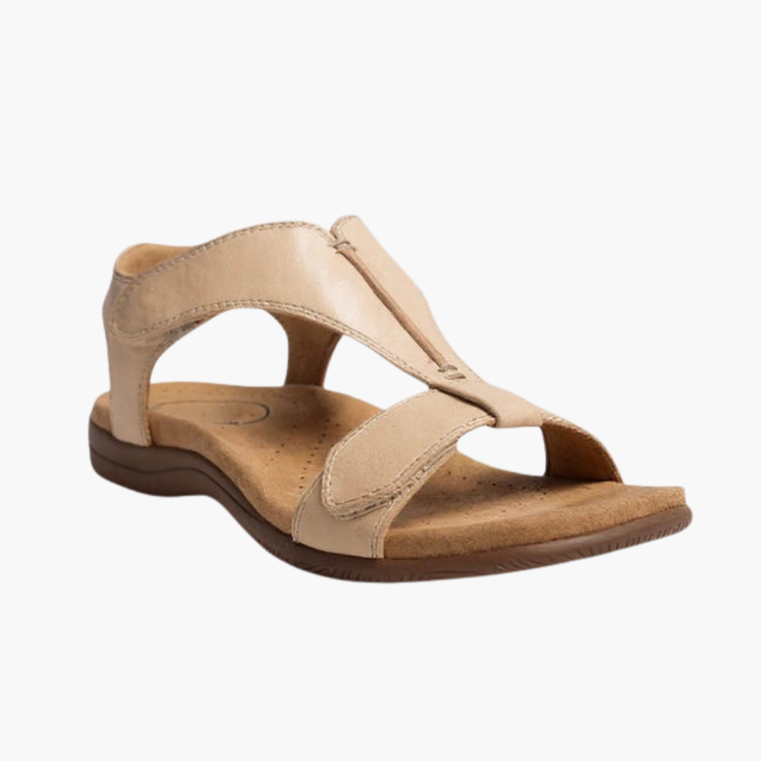 Damen Sandalen mit T-Riemen und gepolsterter Sohle