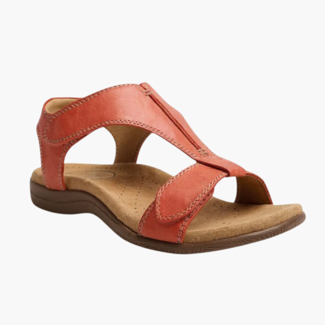 Damen Sandalen mit T-Riemen und gepolsterter Sohle
