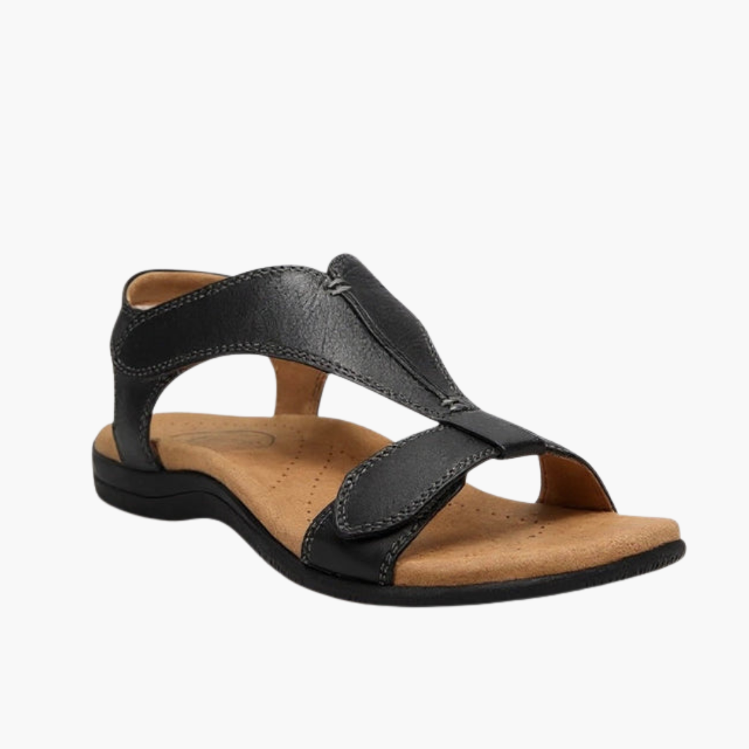 Damen Sandalen mit T-Riemen und gepolsterter Sohle