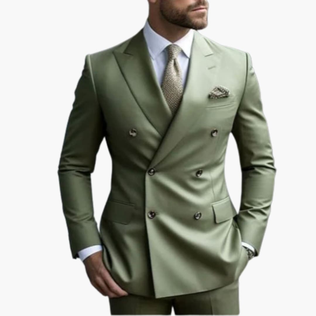 Costume homme deux pièces avec veste croisée et pantalon slim