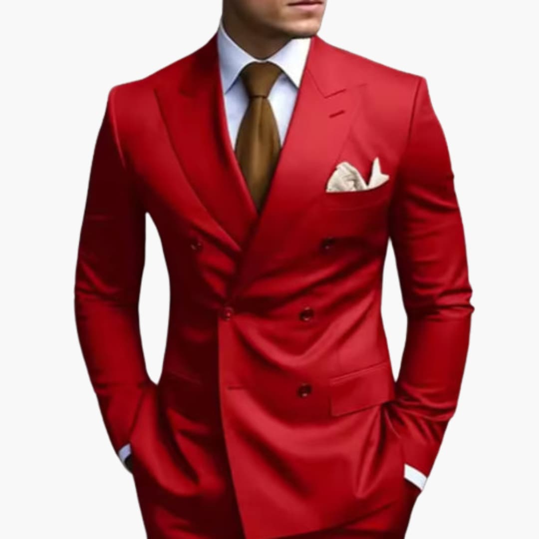 Costume homme deux pièces avec veste croisée et pantalon slim