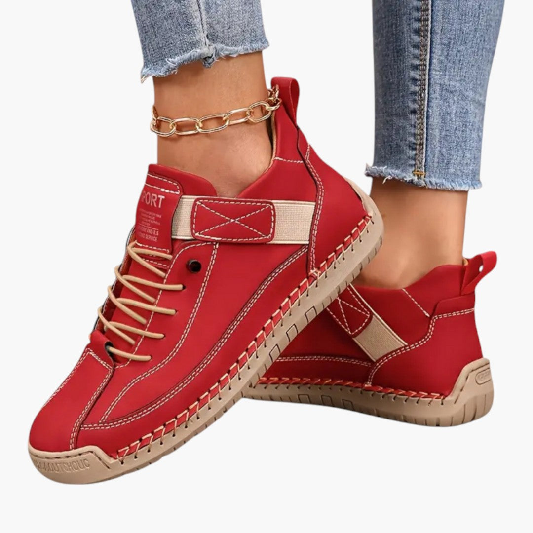 Baskets Confortables Femme a Cuir Respirant et Semelle EVA