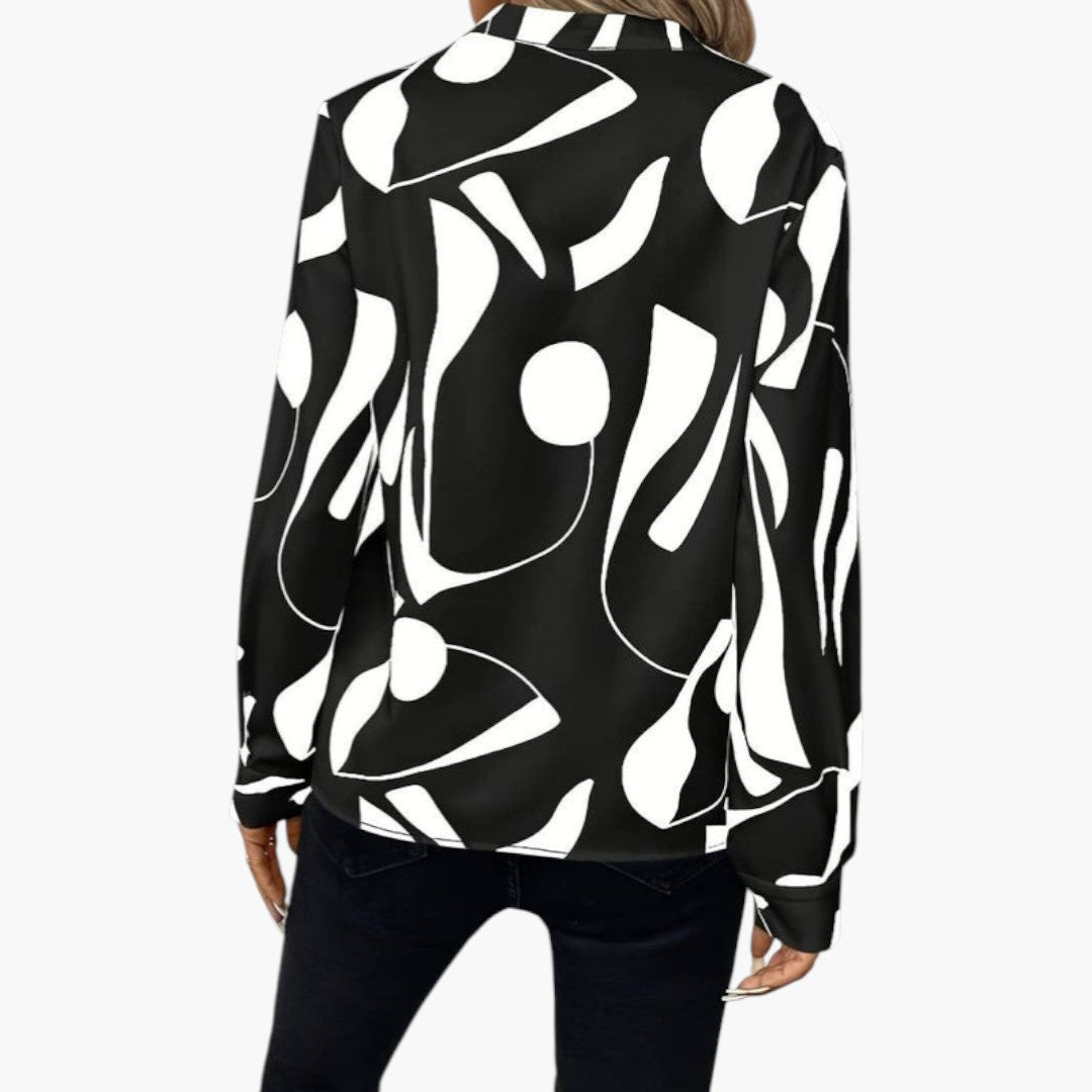 Blouse femme àvec encolure en V et manches longues