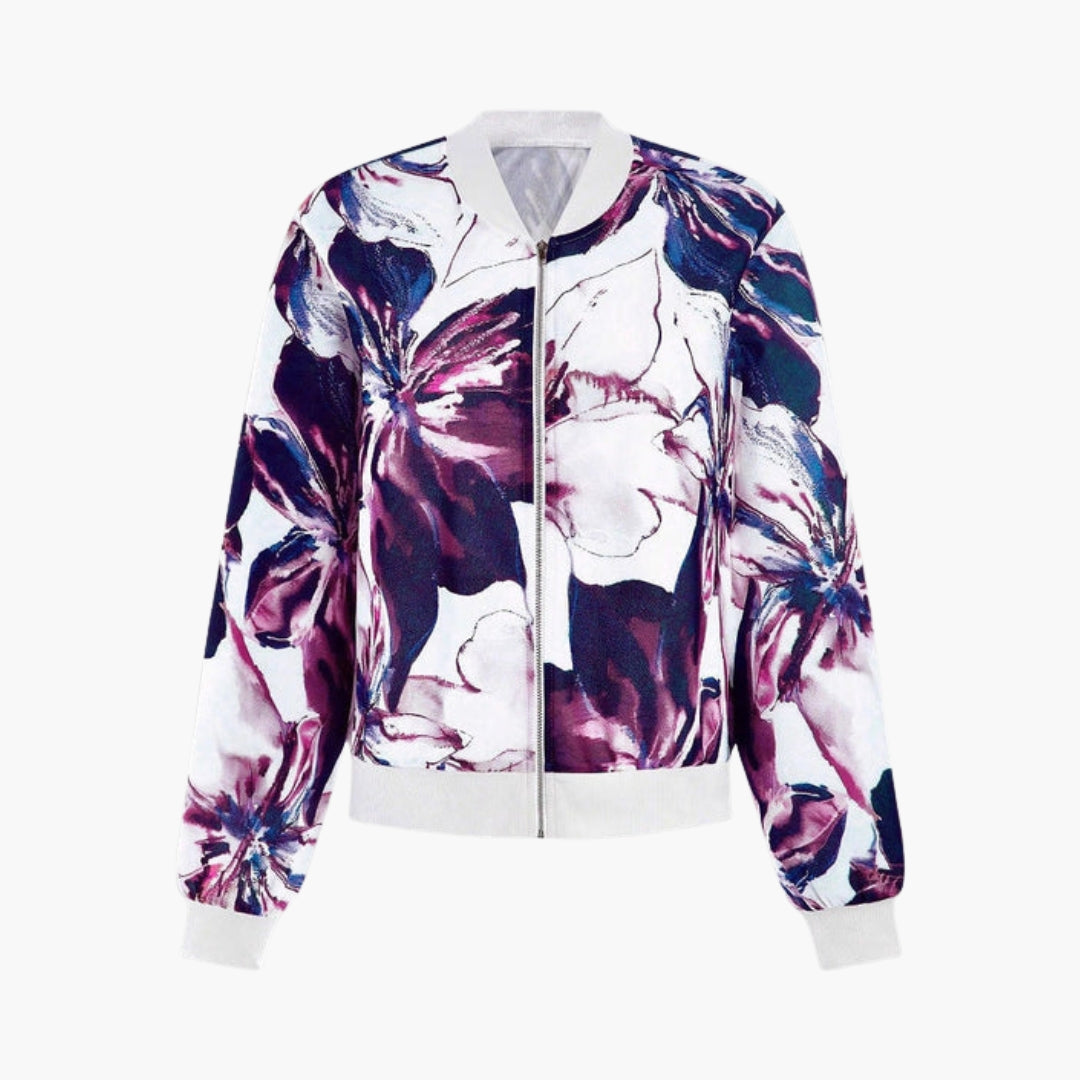 Damen Bomberjacke mit Blumenmuster
