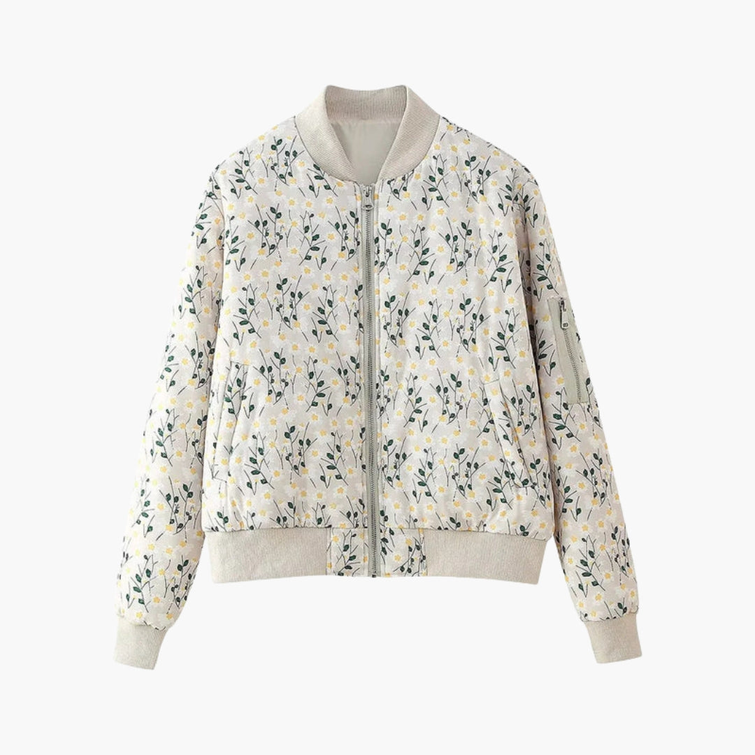 Blouson Bombardier Dam med Blommönster