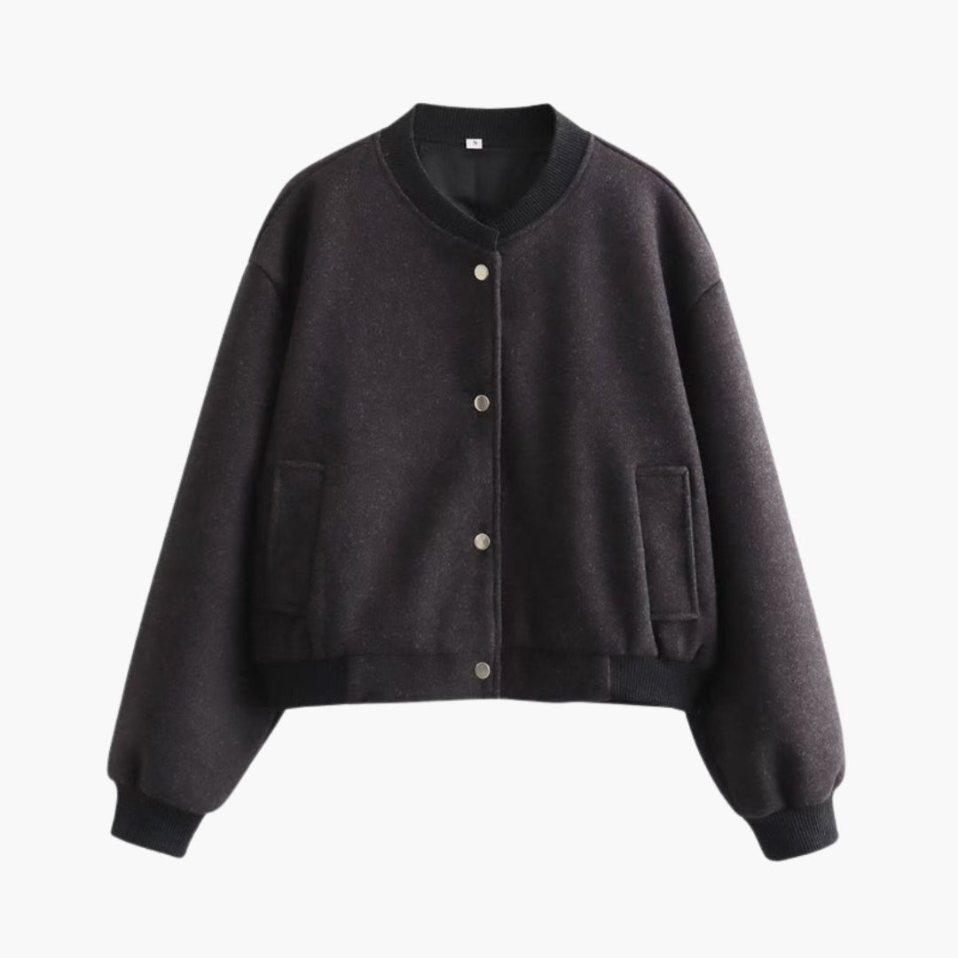 Women's Bomber Jacket with Elastic Hem