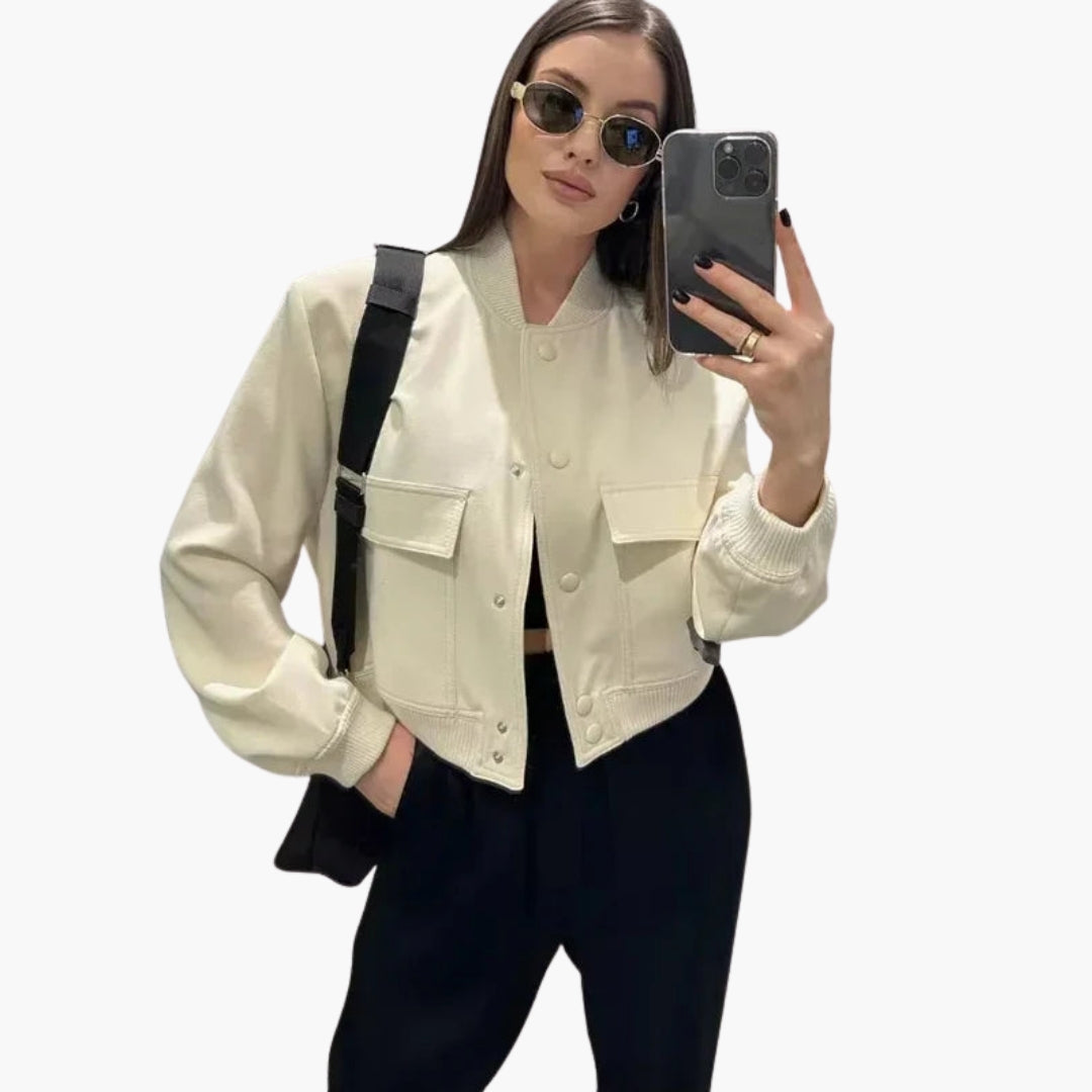 Damen Bomberjacke mit großen Fronttaschen