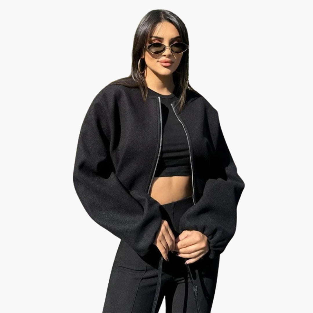 Blouson Bombers Femme avec Fermeture Zippée