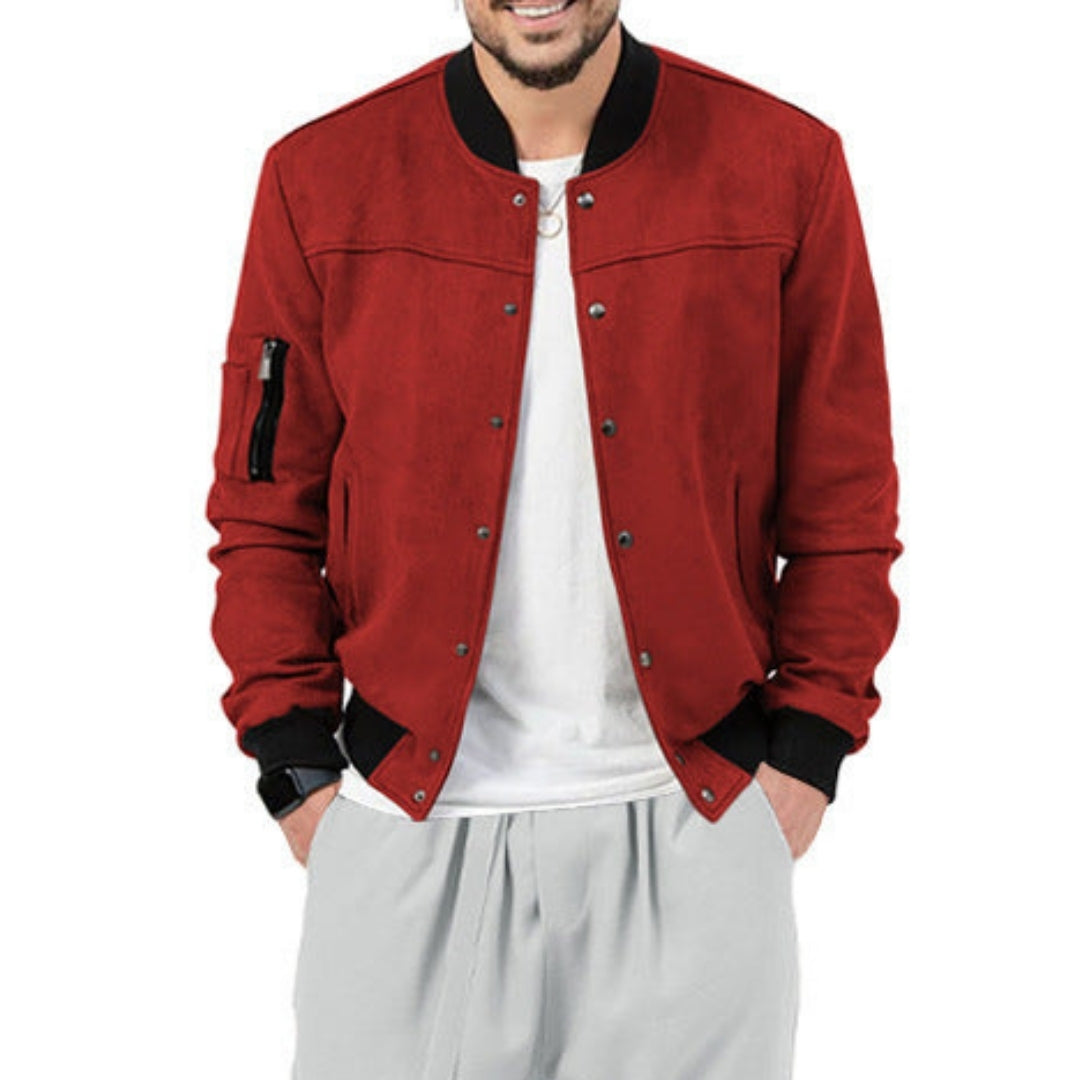 Men's Bomber Jacket with Elastic Cuffs