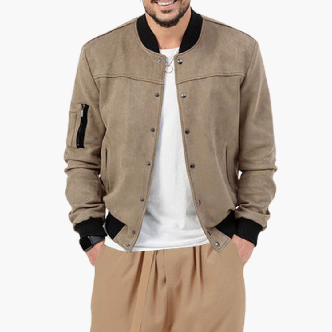 Men's Bomber Jacket with Elastic Cuffs