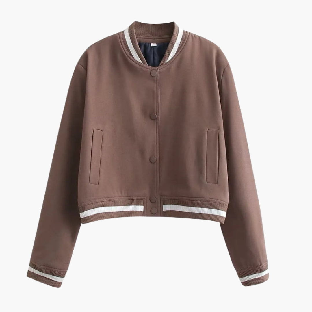 Blouson bomber femme avec fermeture à boutons pression