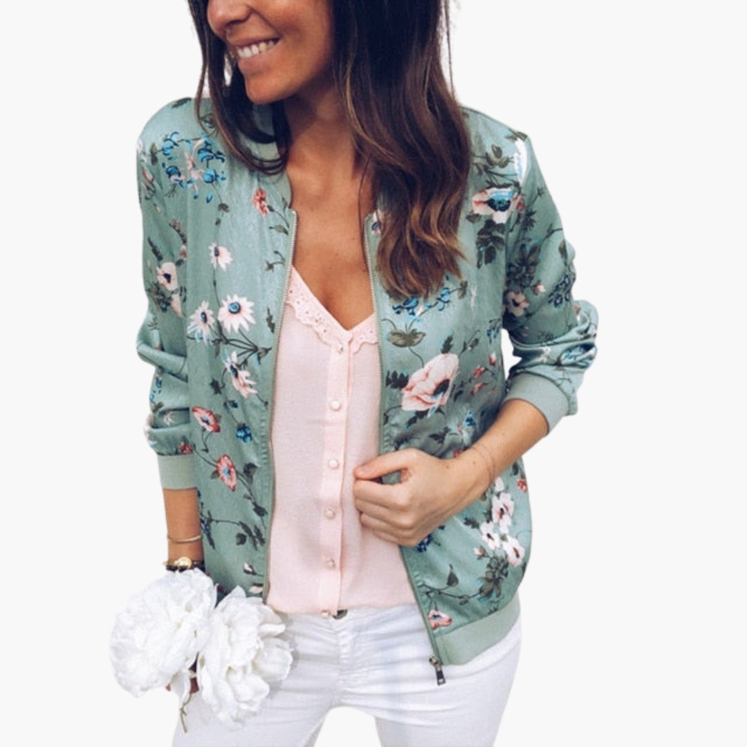 Cazadora bomber mujer con estampado floral
