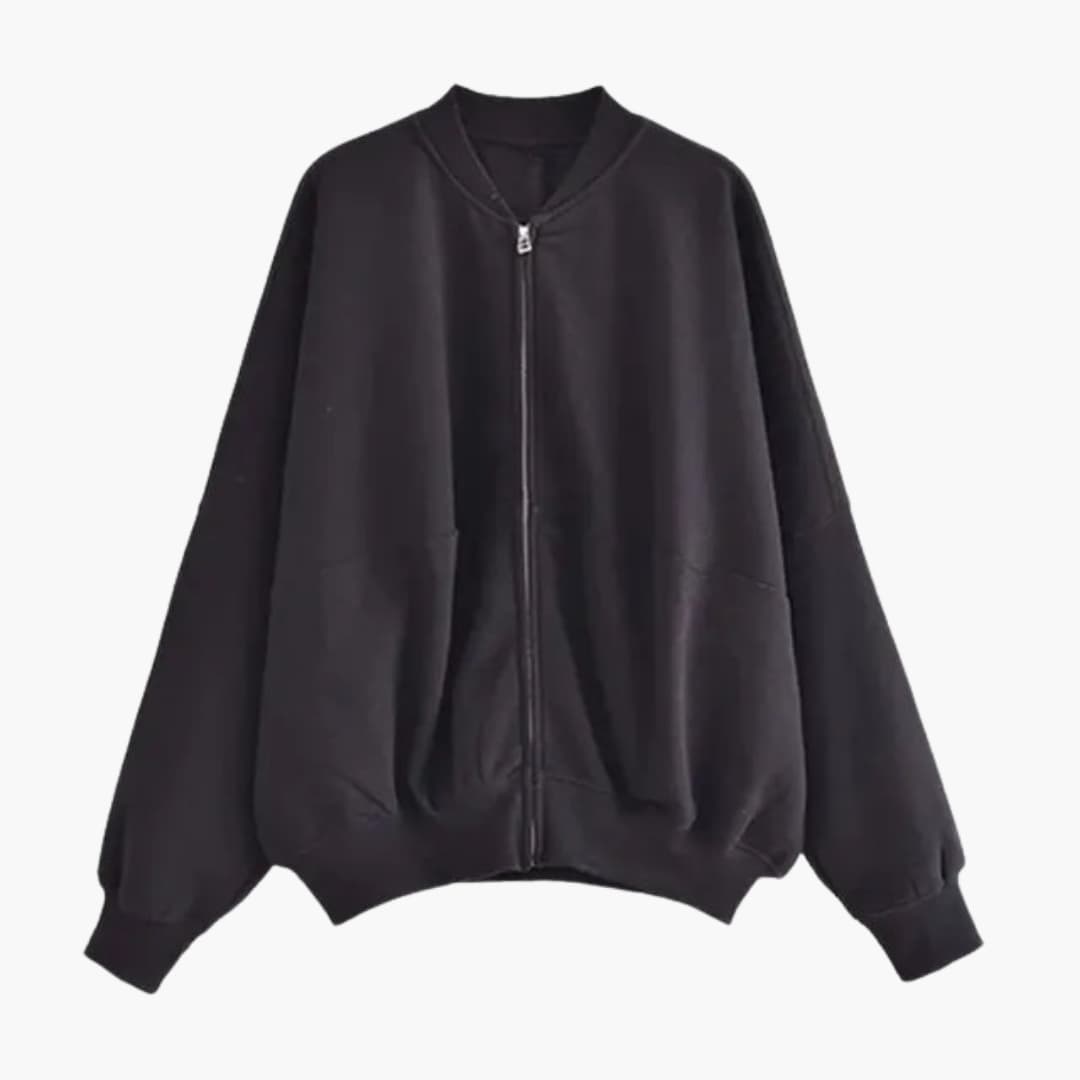 Damen Bomberjacke aus Fleece mit Reißverschluss
