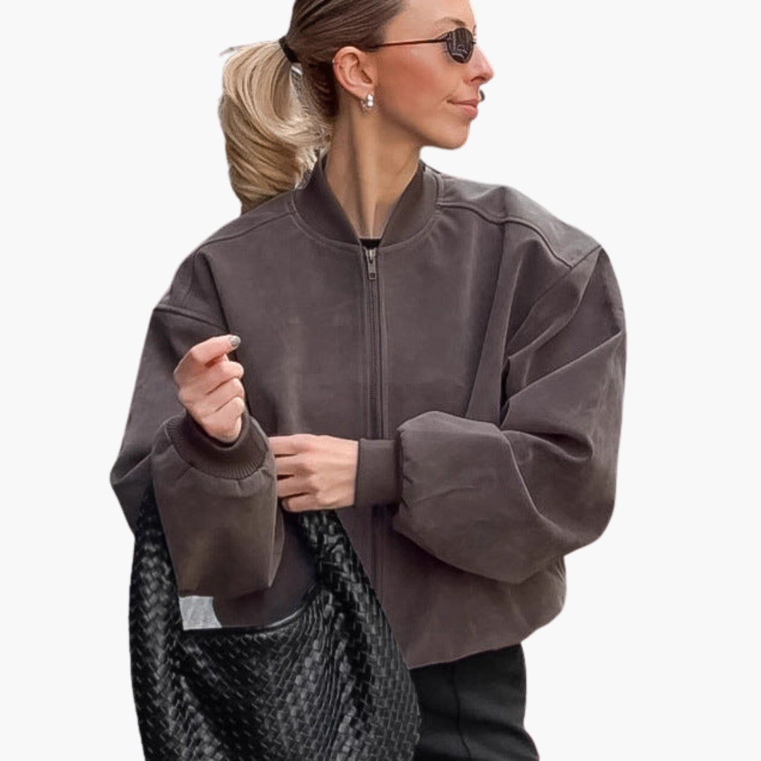 Blouson bomber femme oversize avec manches larges