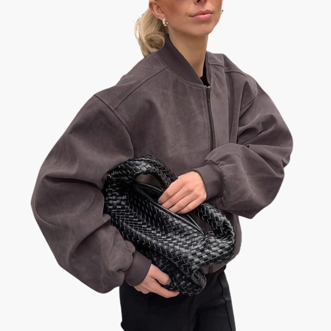 Blouson bomber femme oversize avec manches larges