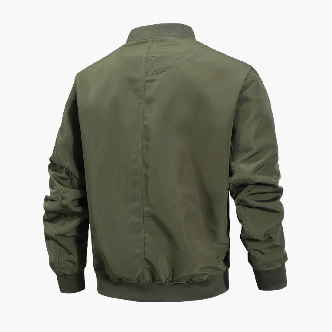 Blouson bomber homme avec bas côtelé et poches zippées