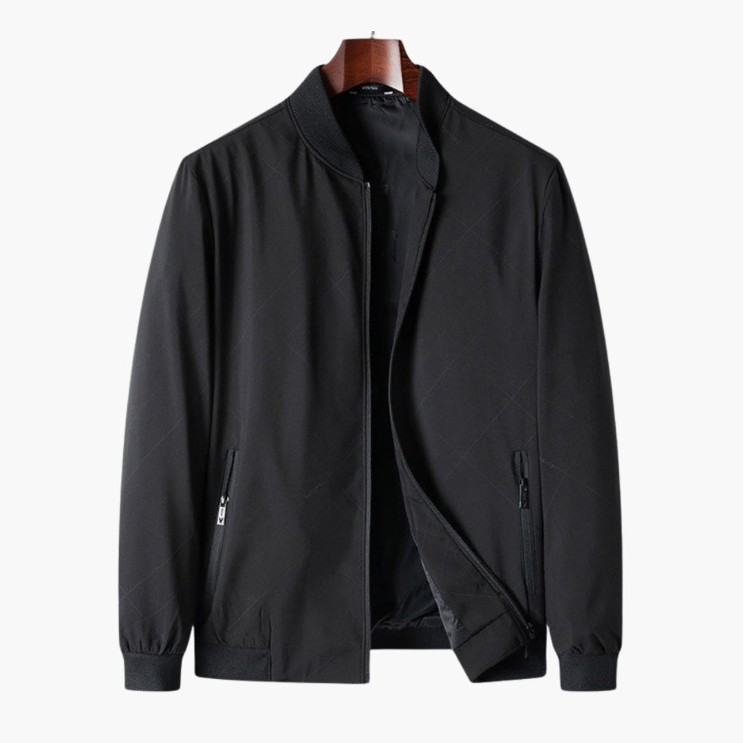 Blouson bomber homme avec zip et finitions côtelées