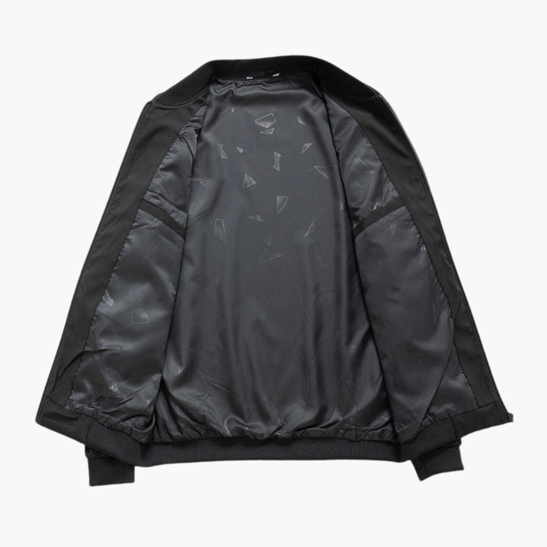 Blouson bomber homme avec zip et finitions côtelées