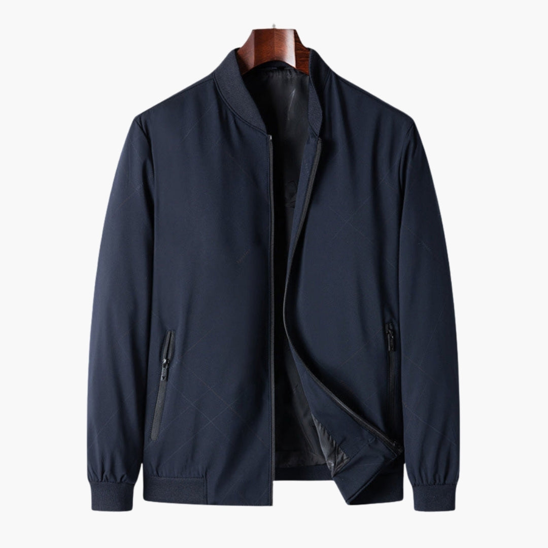 Blouson bomber homme avec zip et finitions côtelées