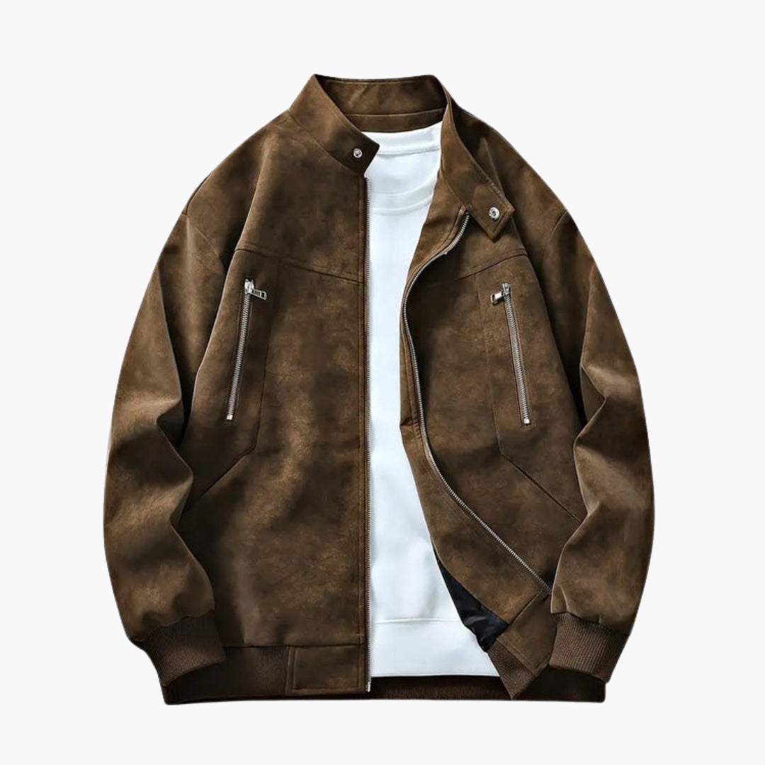 Cazadora bomber hombre con cremallera y puños acanalados