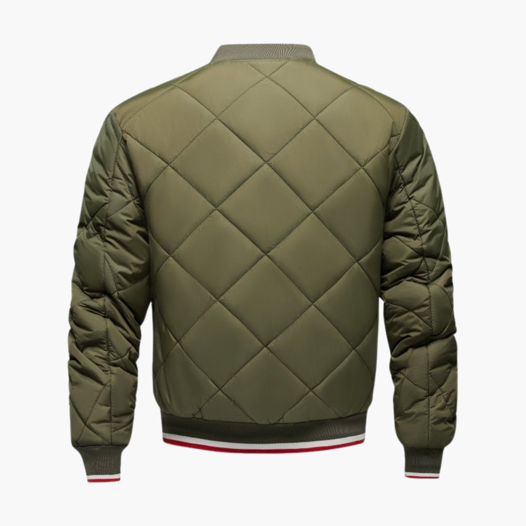 Blouson bomber matelassé homme avec fermeture zippée