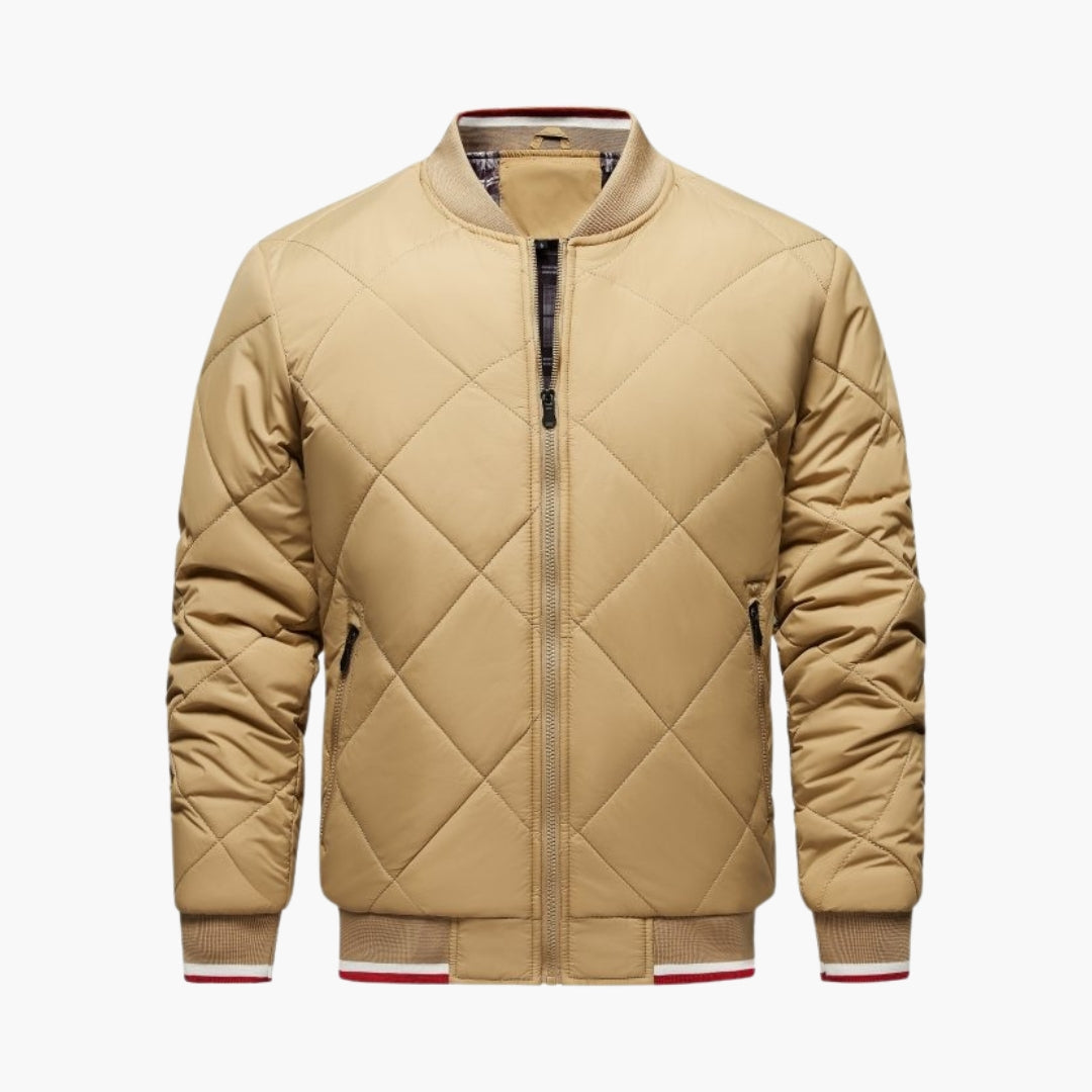 Blouson bomber matelassé homme avec fermeture zippée