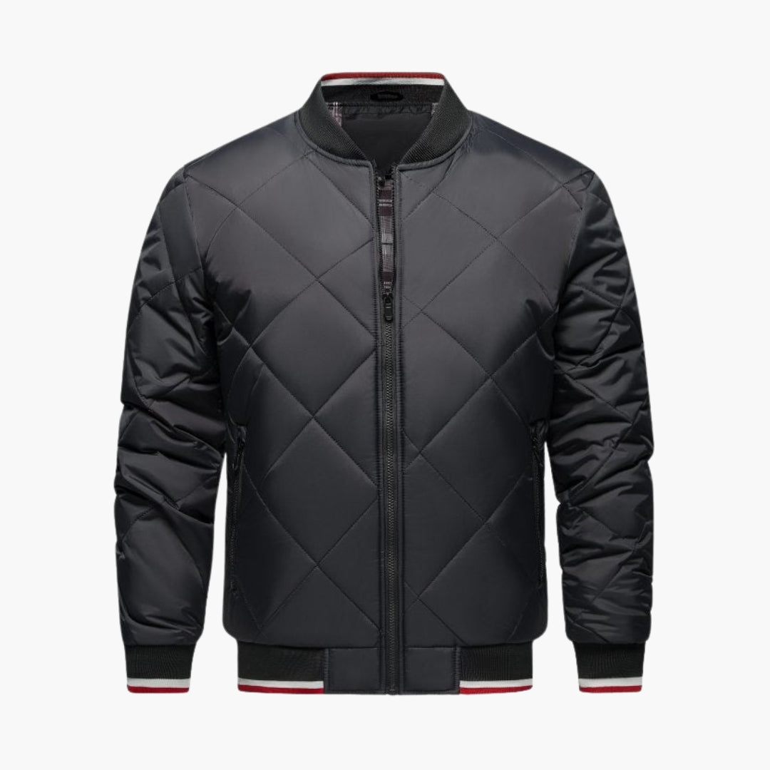 Blouson bomber matelassé homme avec fermeture zippée
