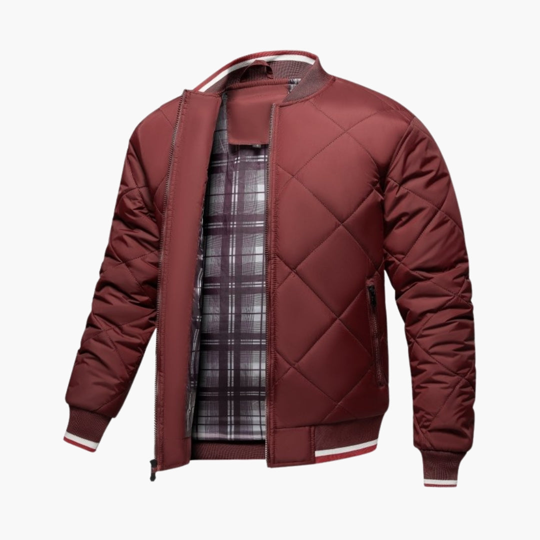 Blouson bomber matelassé homme avec fermeture zippée