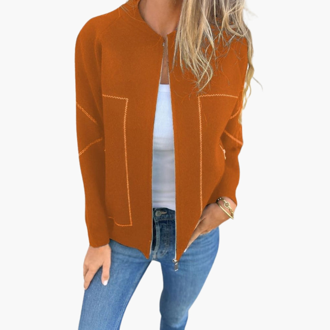 Blouson femme style bomber avec fermeture zippée