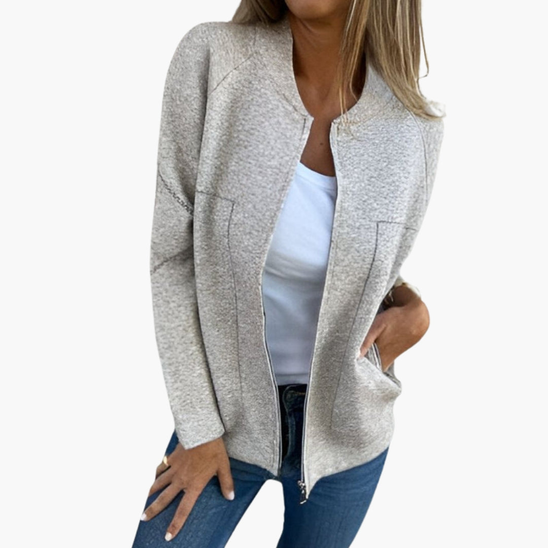 Blouson femme style bomber avec fermeture zippée