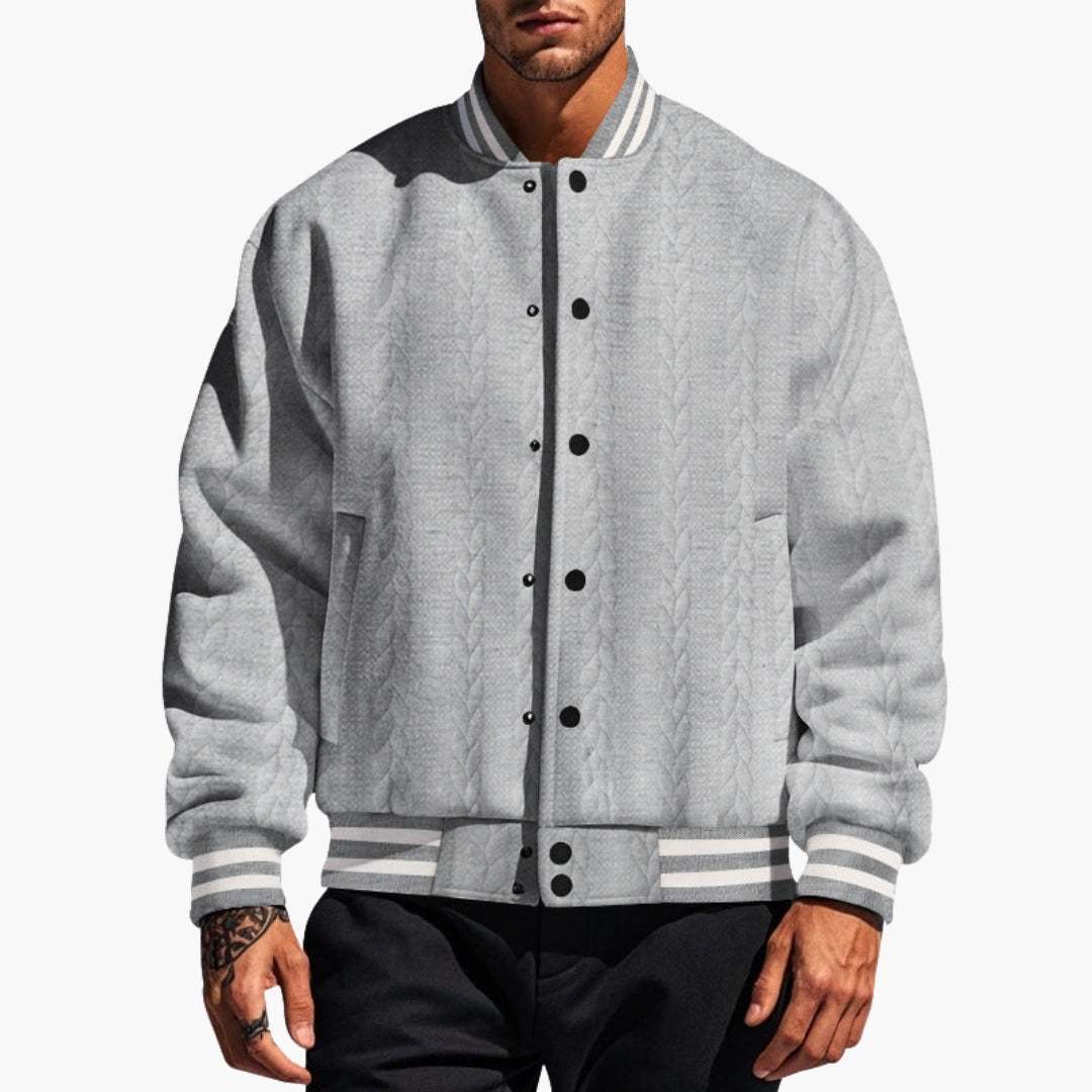 Blouson homme type bomber à surface texturée