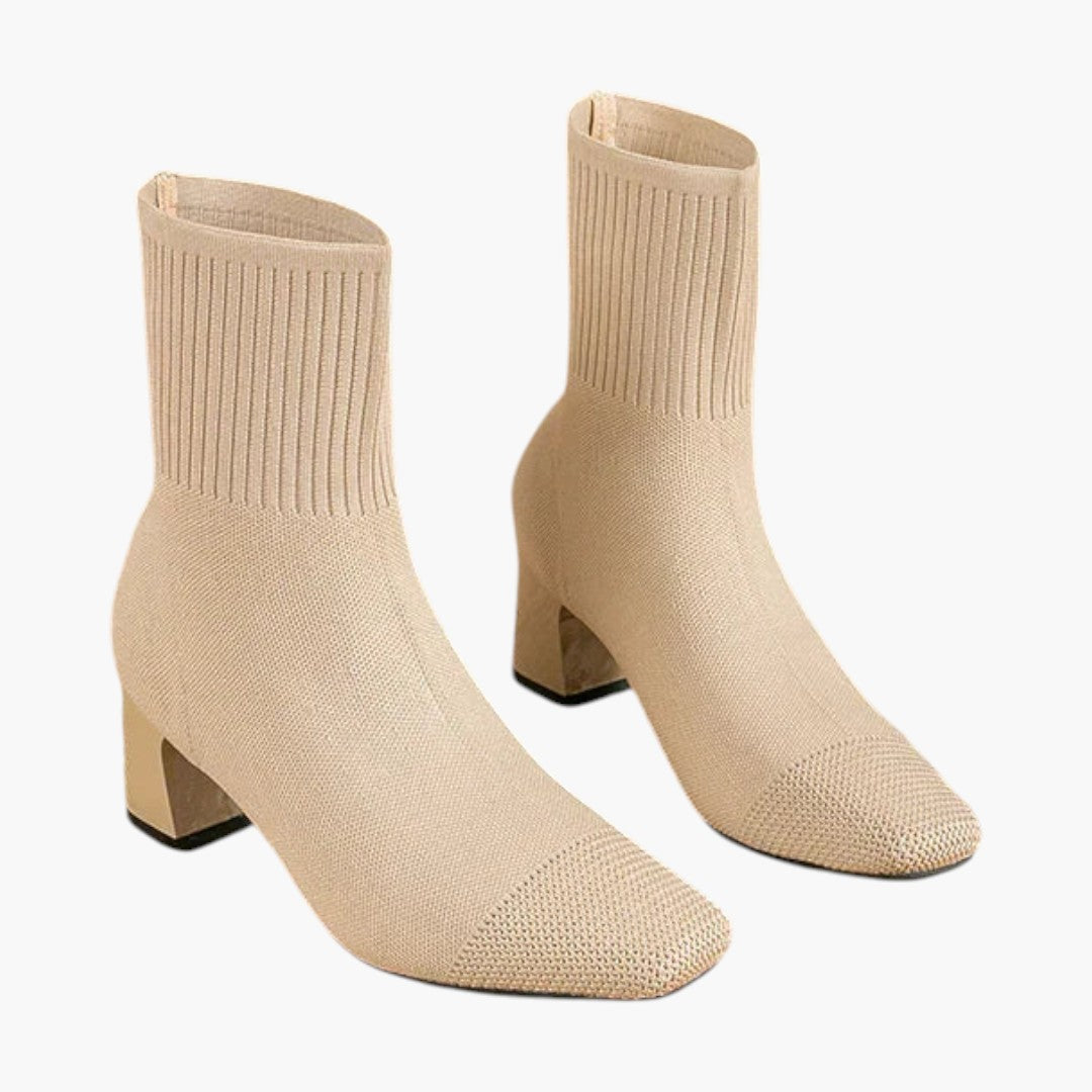 Bequeme Damenstiefel mit hohem Absatz und strukturierter Oberfläche