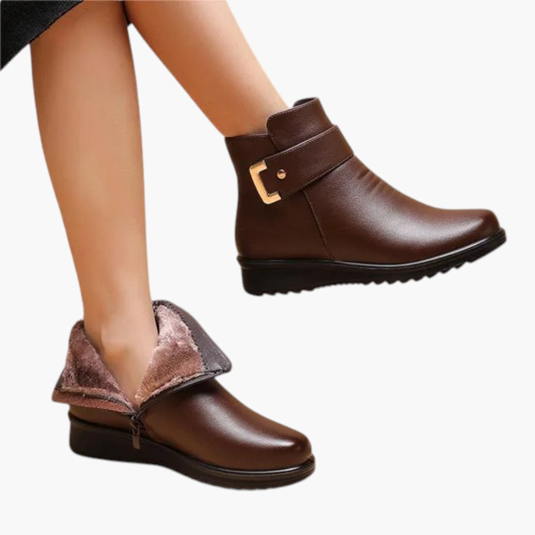 Botas ortopédicas para mujer con suela de soporte y cuero