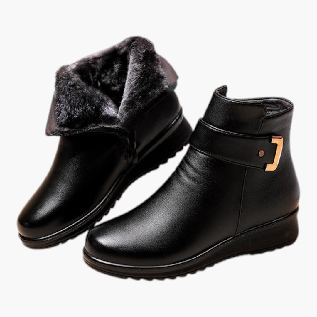 Botas ortopédicas para mujer con suela de soporte y cuero