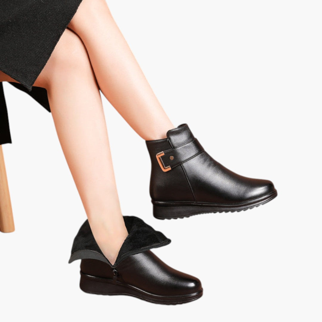 Botas ortopédicas para mujer con suela de soporte y cuero