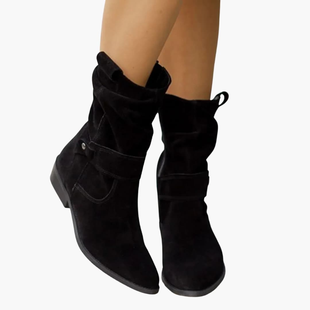 Bottines pour femmes avec fermeture éclair latérale et détail de sangle