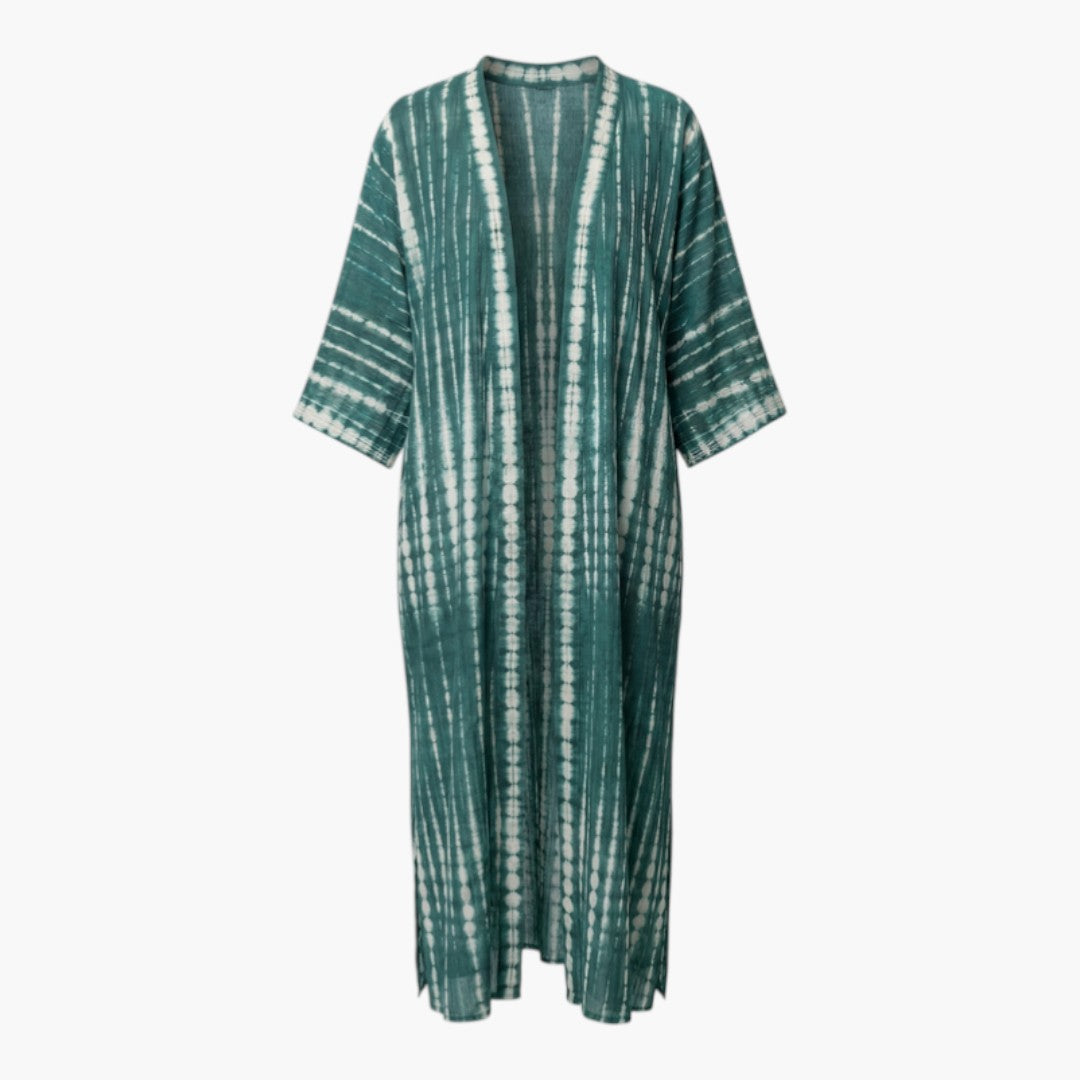 Cache maillot mujer con delantero abierto y mangas tres cuartos