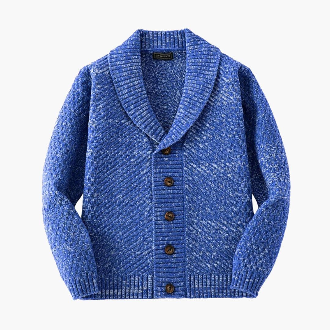 Cardigan trøje til mænd med sjalskrave