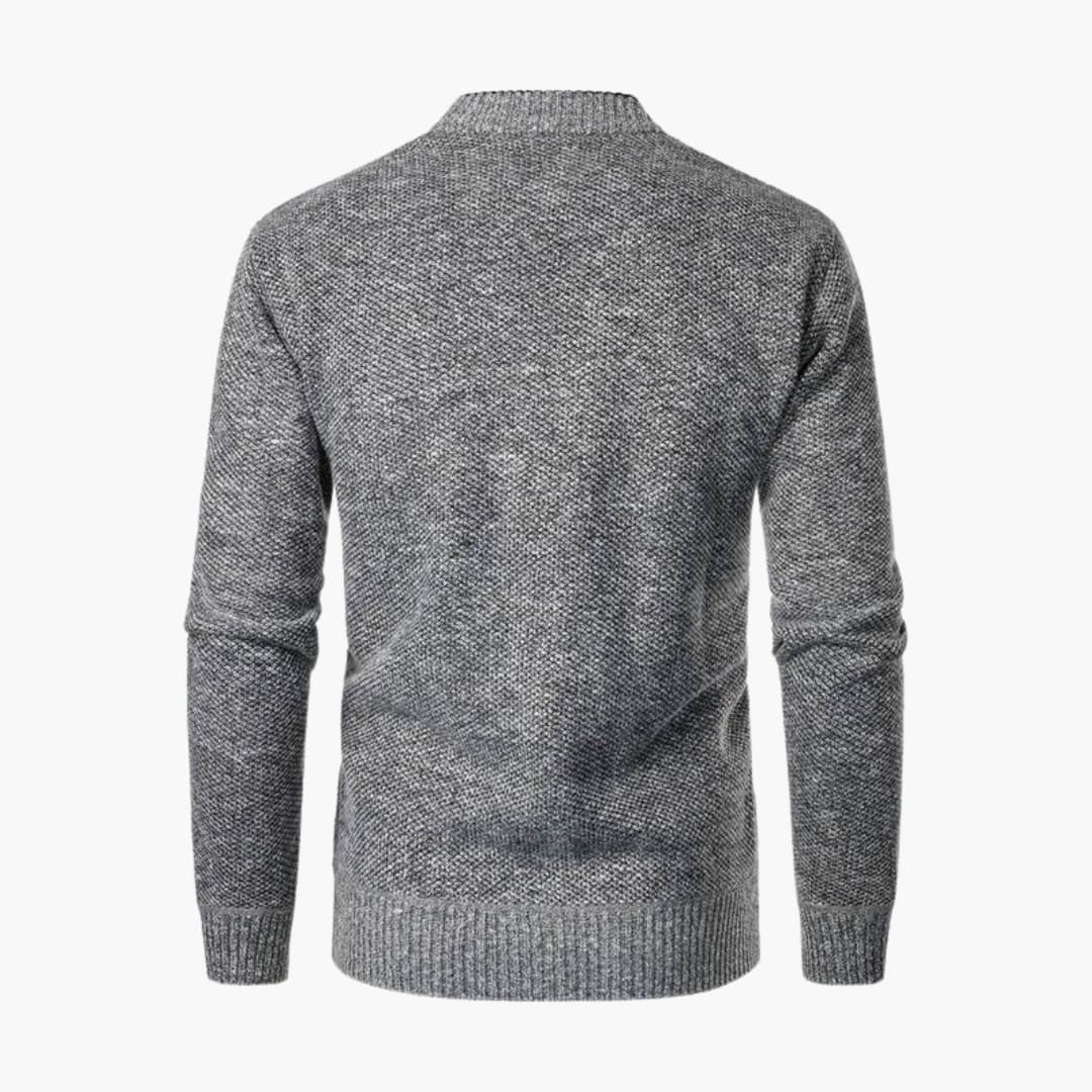 Herre cardigan med V-hals og knapper med sidelommer