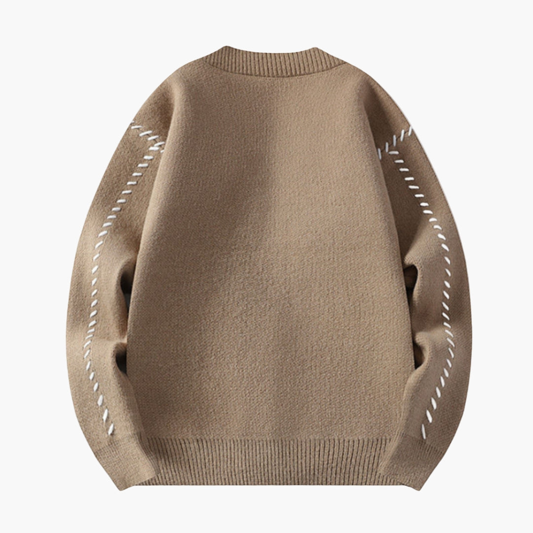 Herre cardigan i strik med knaplukning