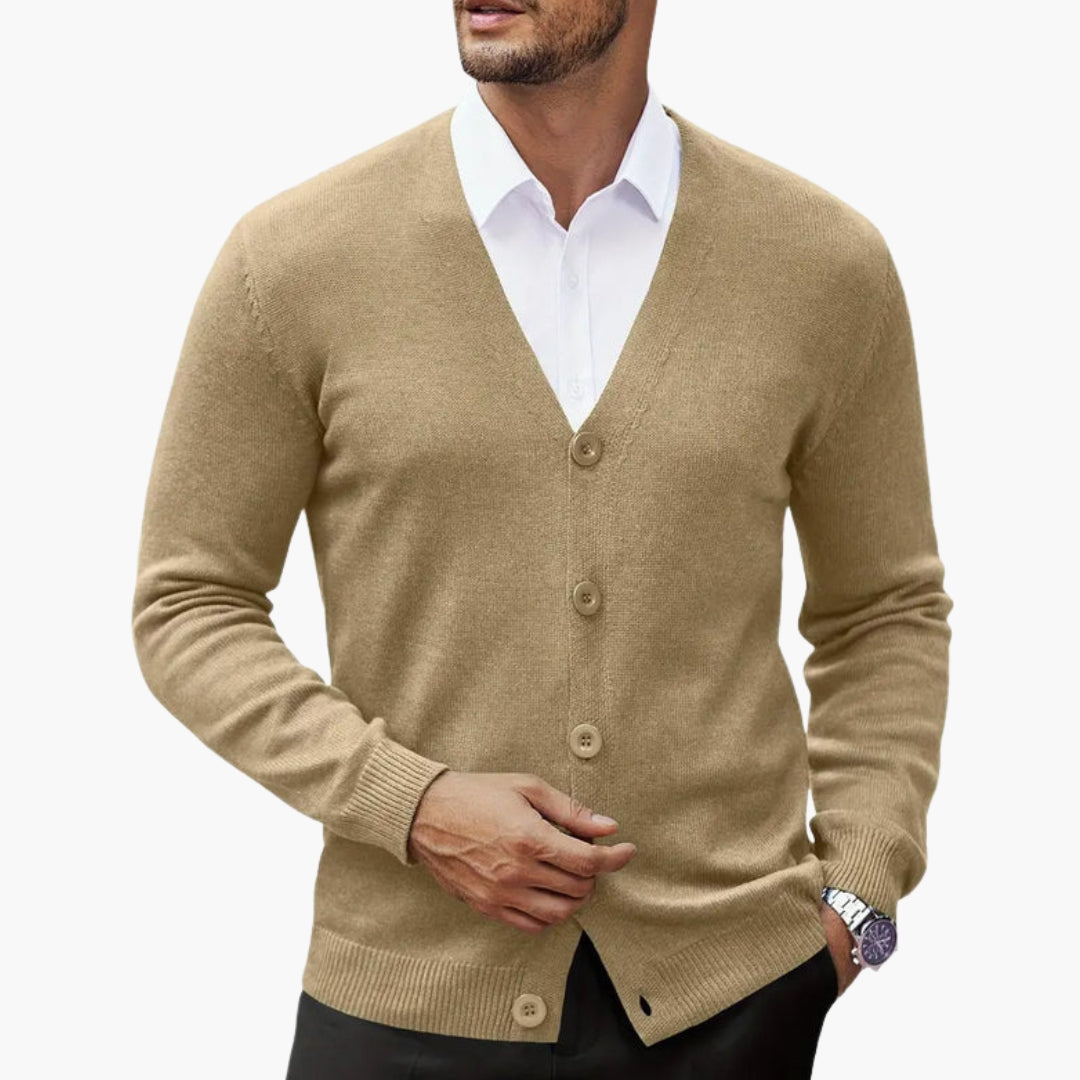 Cárdigan para hombre de punto con abertura en la parte delantera