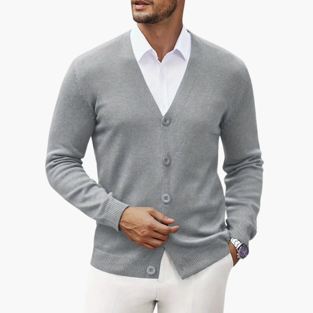 Cárdigan para hombre de punto con abertura en la parte delantera