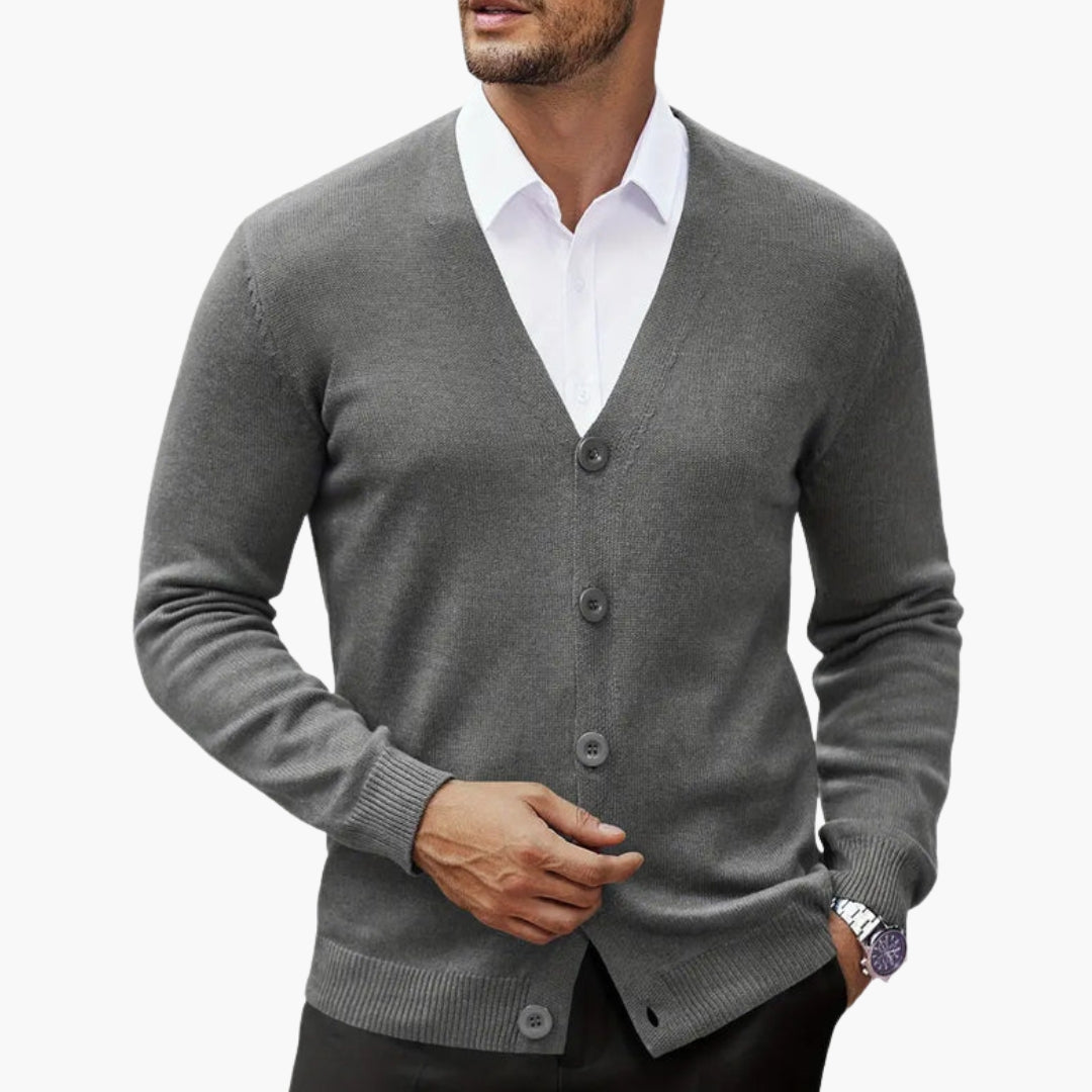 Cárdigan para hombre de punto con abertura en la parte delantera