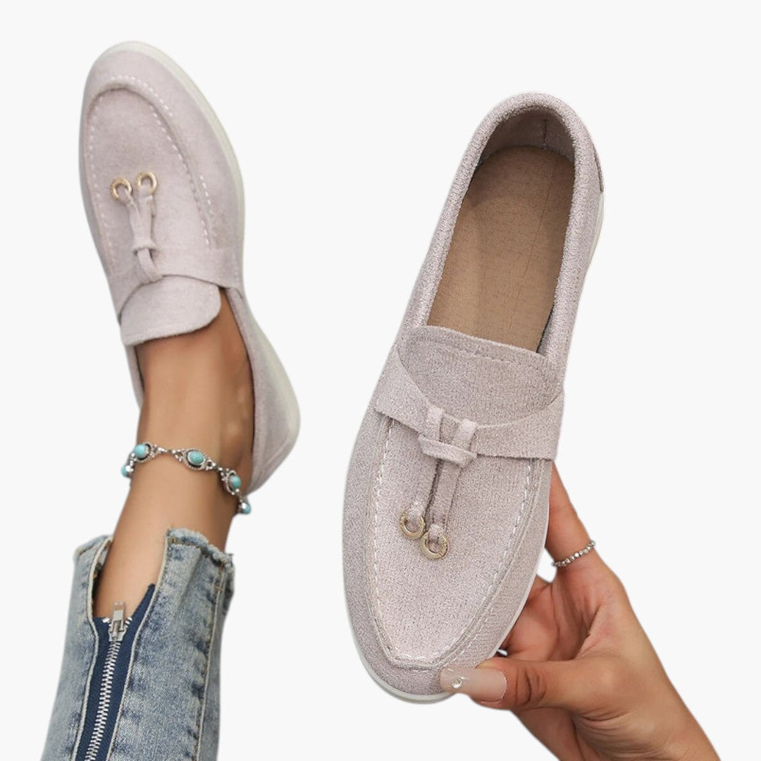 Chaussures Femme Mocassins a Finition Suédée et Semelle Plate
