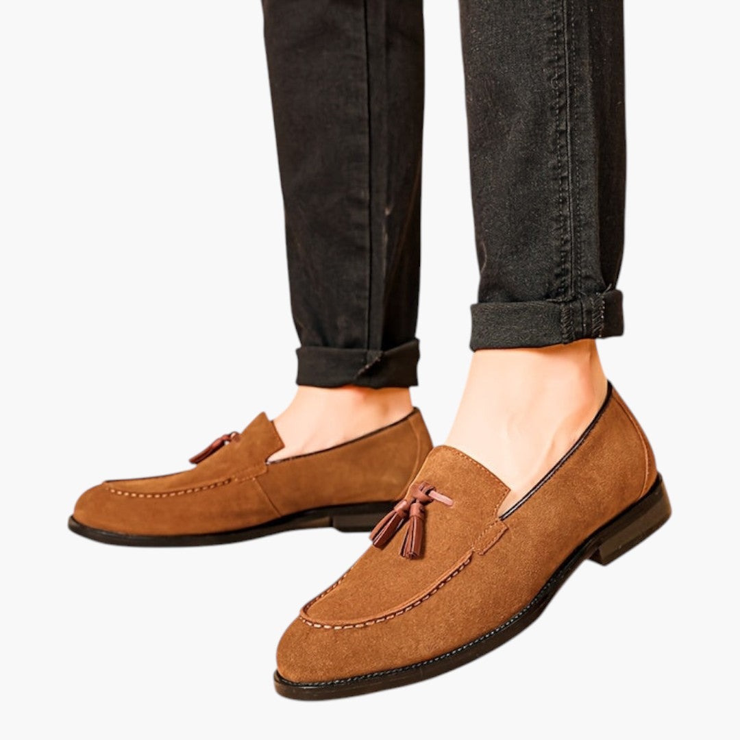 Chaussures Homme Loafers avec Gland et Semelle Caoutchouc