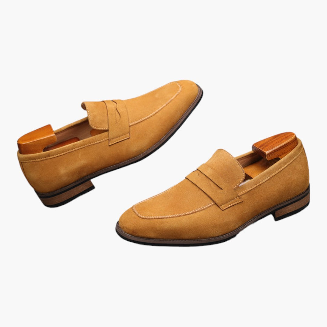 Zapatos para hombre slip on con punta redonda y suela de caucho