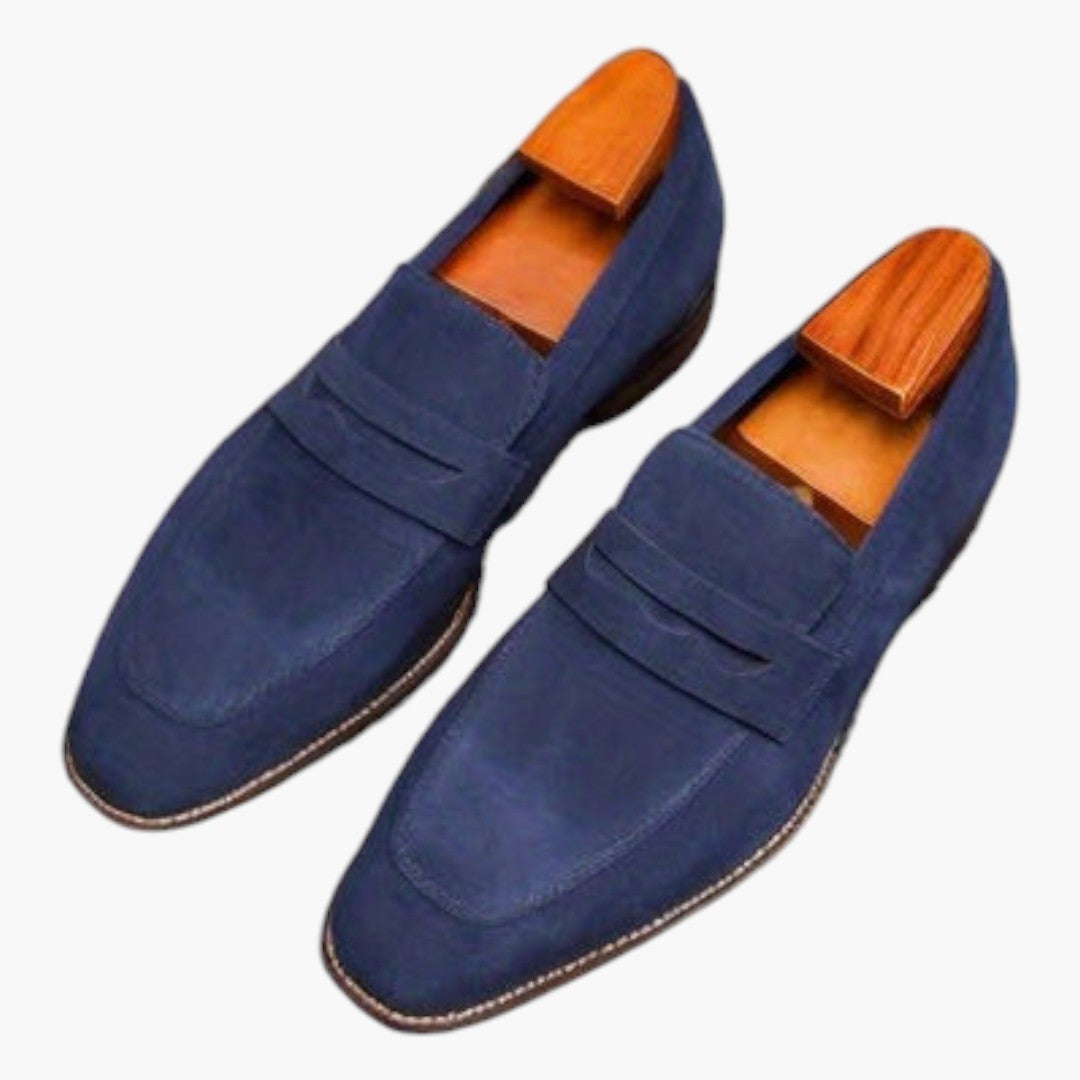 Zapatos para hombre slip on con punta redonda y suela de caucho