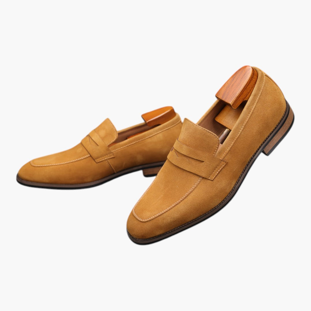 Zapatos para hombre slip on con punta redonda y suela de caucho