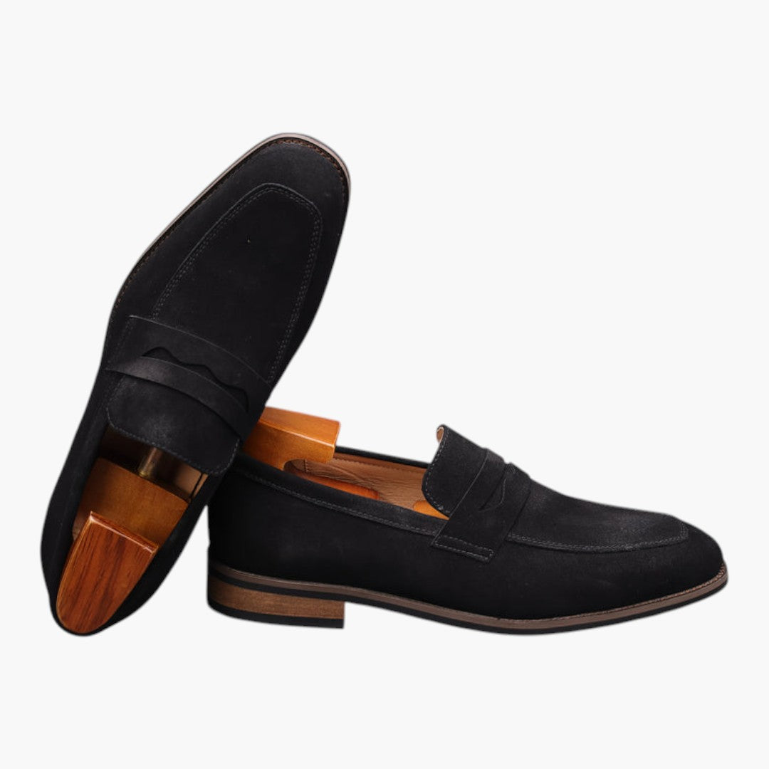 Zapatos para hombre slip on con punta redonda y suela de caucho